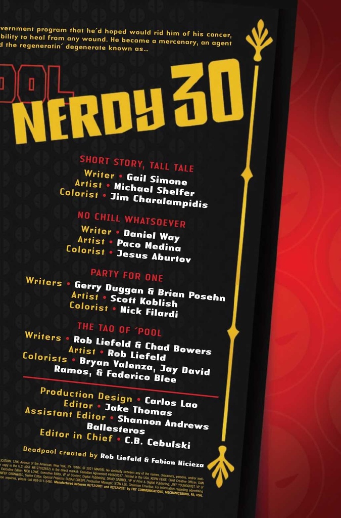 Deadpool Nerdy 30 #1