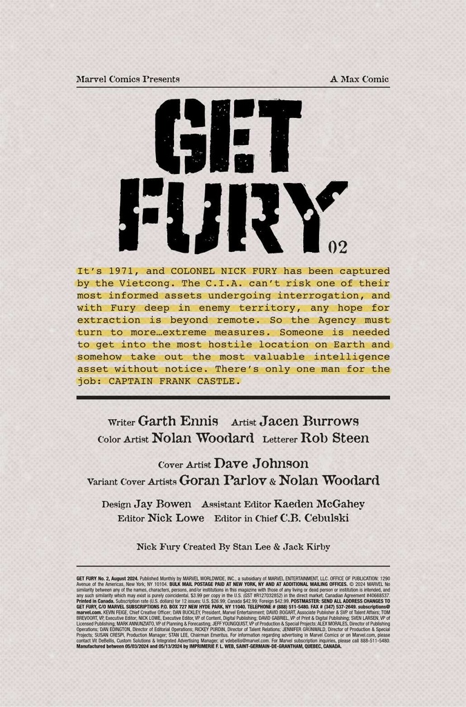 GET FURY #2 GORAN PARLOV VAR