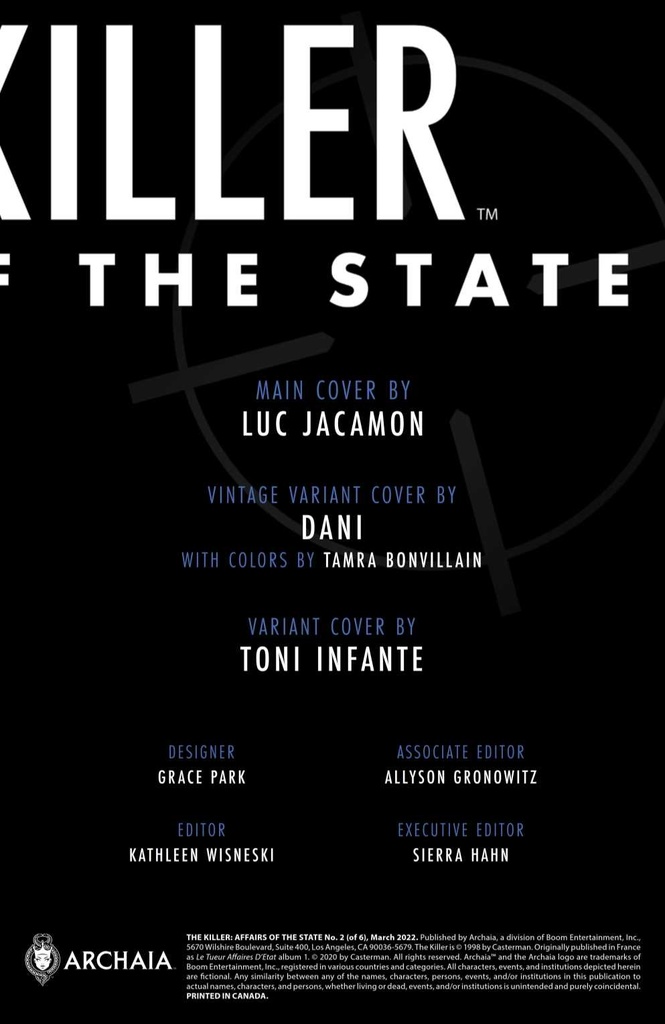 KILLER AFFAIRS OF STATE #2 (OF 6) CVR A JACAMON (MR)