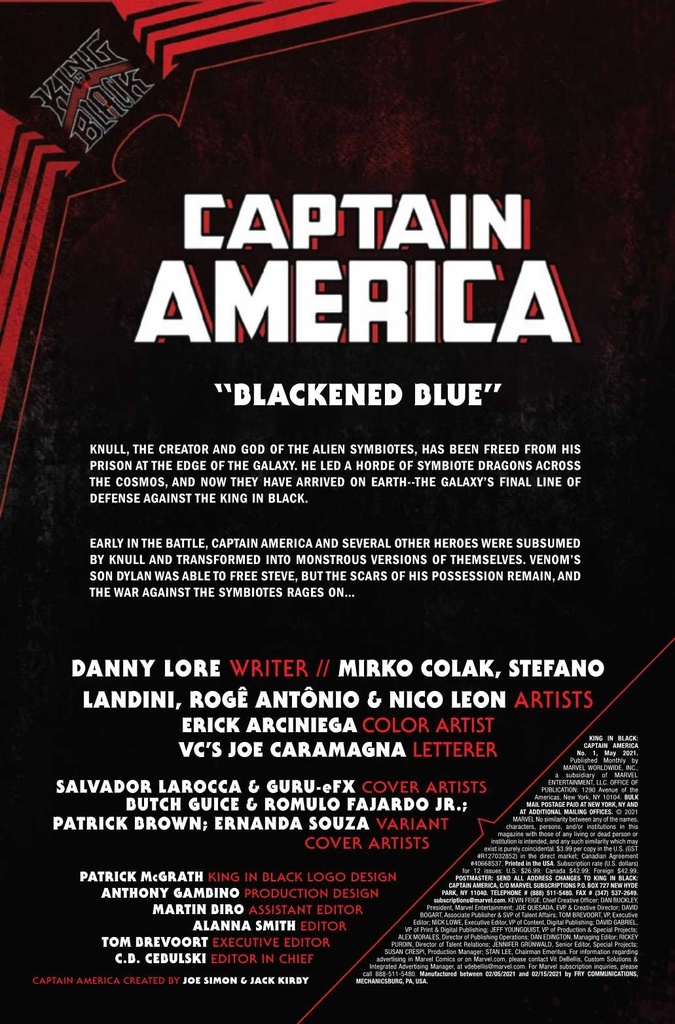 King In Black: Captain America #1