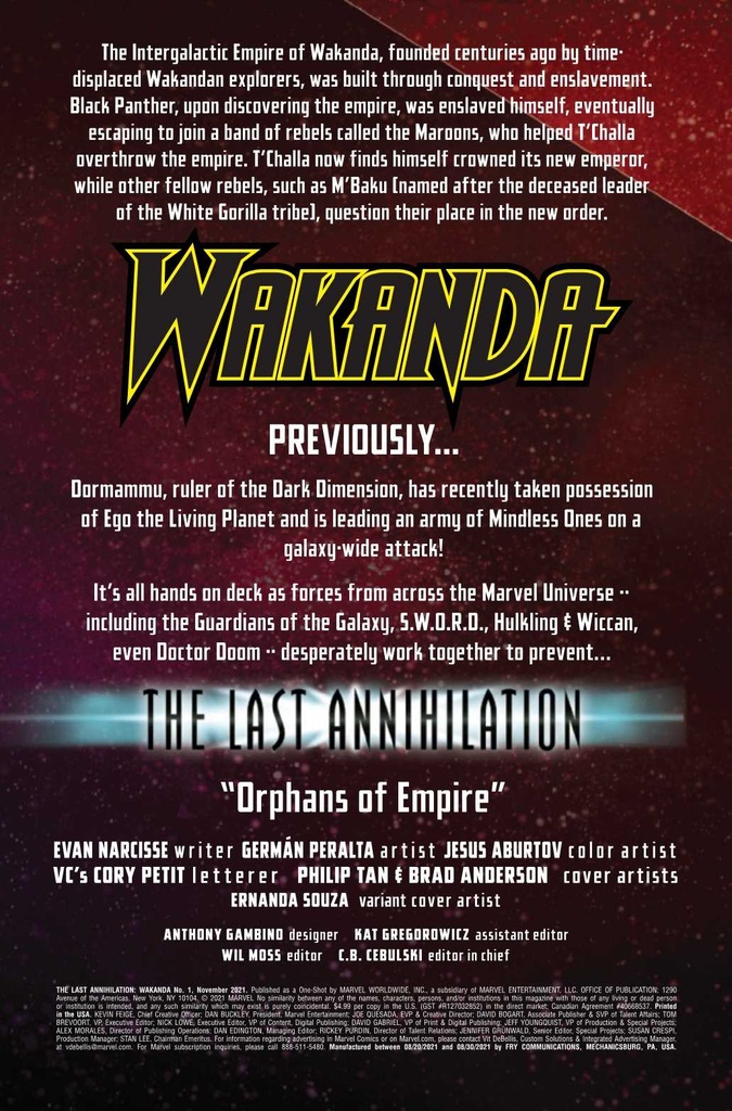 LAST ANNIHILATION WAKANDA #1