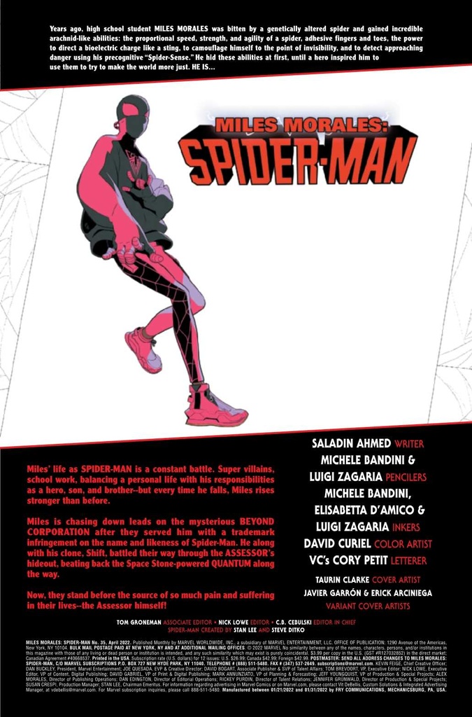 MILES MORALES SPIDER-MAN #35 GARRON VAR