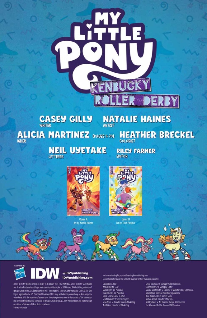 MLP KENBUCKY ROLLER DERBY #2 CVR A HAINES