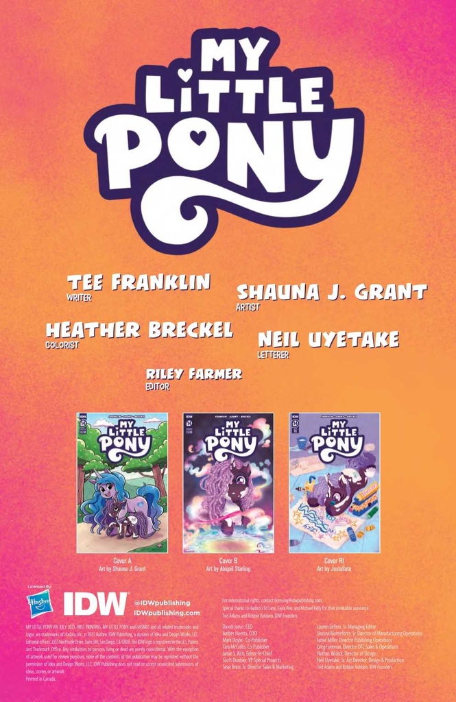 MY LITTLE PONY #14 CVR A SHAUNA GRANT