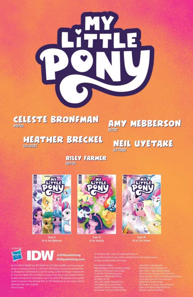 MY LITTLE PONY #9 CVR A MEBBERSON