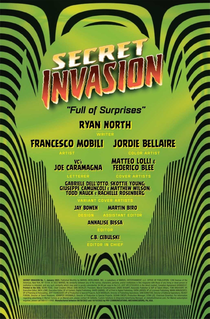 SECRET INVASION #1 (OF 5) (RES)