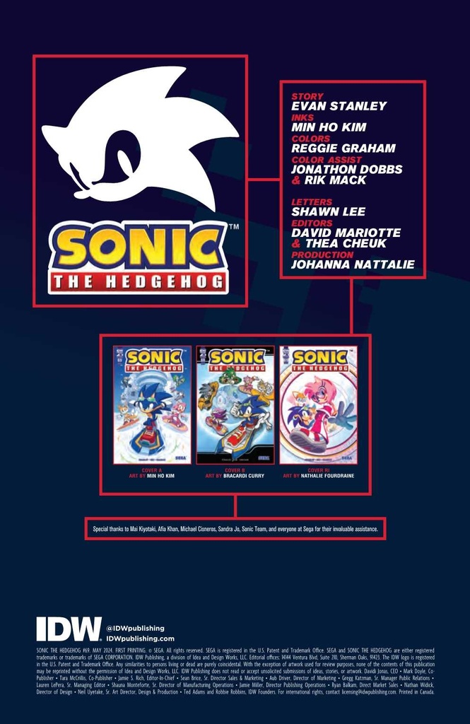 SONIC THE HEDGEHOG #69 CVR B CURRY