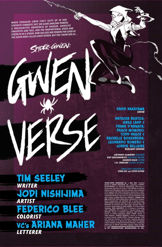 SPIDER-GWEN GWENVERSE #1 LAND HOMAGE VAR