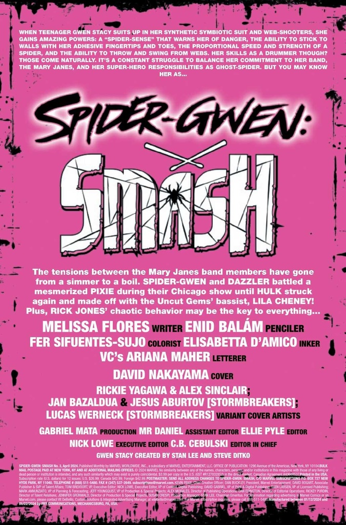 SPIDER-GWEN SMASH #3 TBD ARTIST VAR