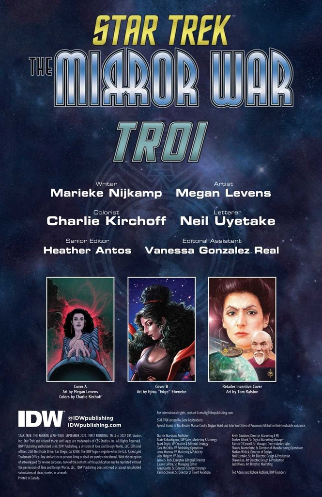 STAR TREK MIRROR WAR TROI #1 CVR B EBENEBE