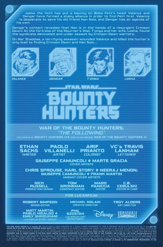 STAR WARS BOUNTY HUNTERS #14 WOBH