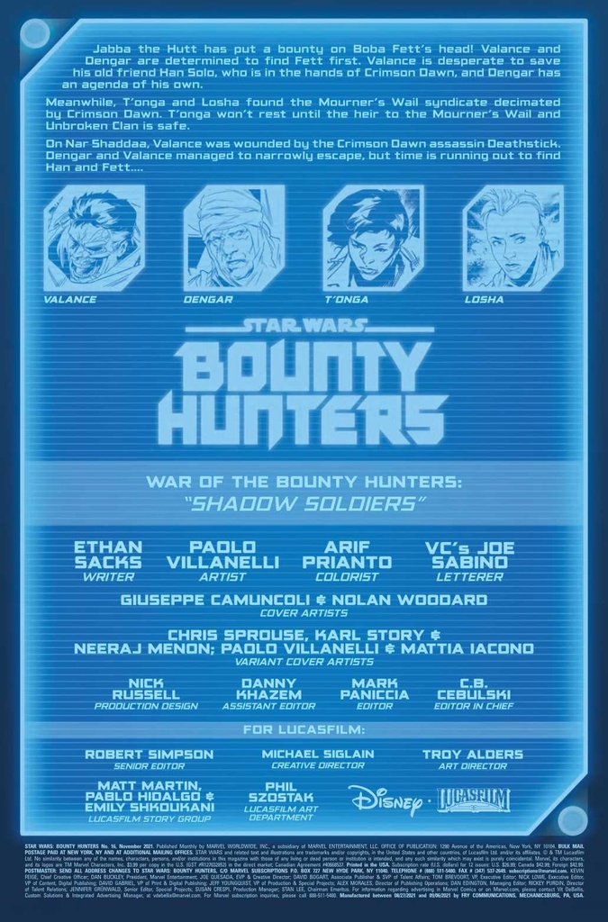 STAR WARS BOUNTY HUNTERS #16 WOBH