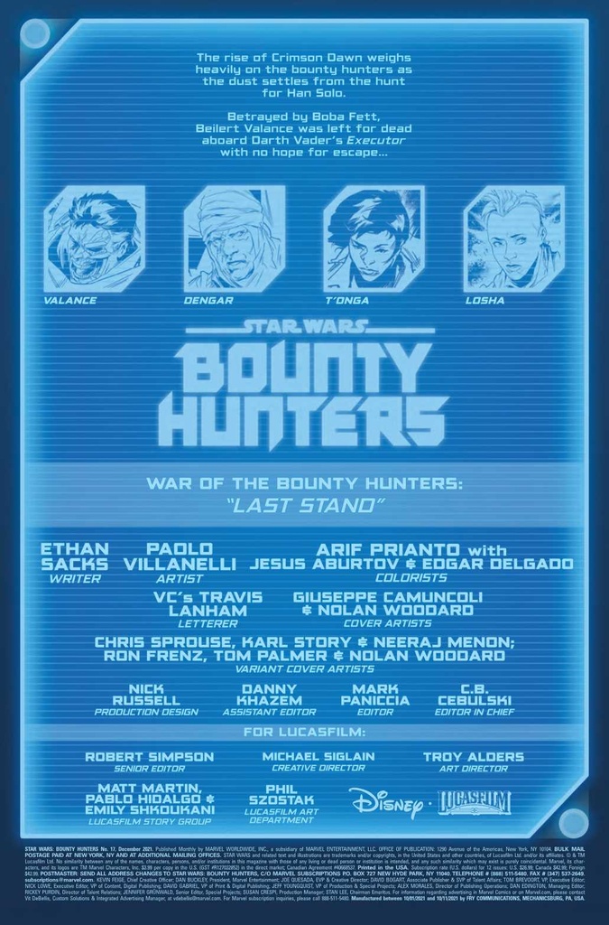 STAR WARS BOUNTY HUNTERS #17 WOBH