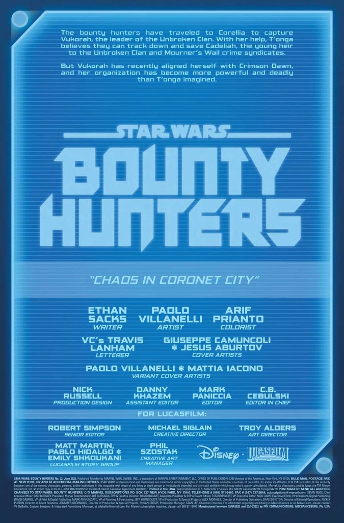 STAR WARS BOUNTY HUNTERS #22