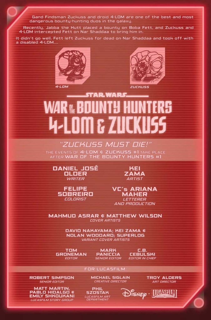 STAR WARS WAR BOUNTY HUNTERS 4-LOM ZUCKUSS #1