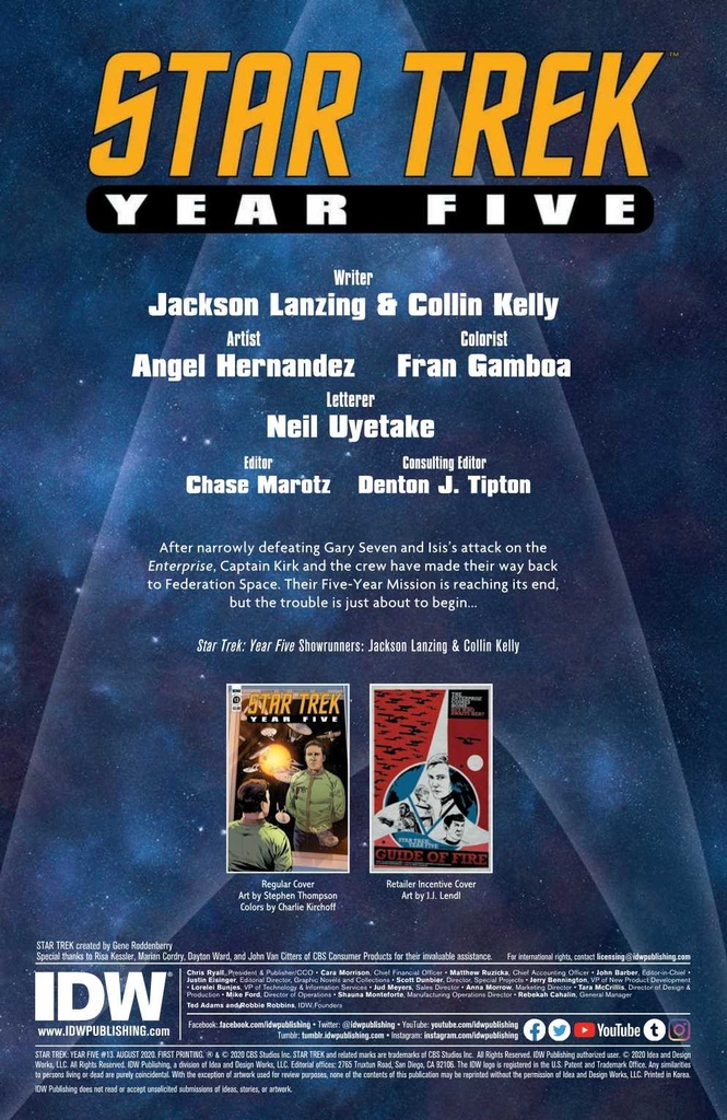 Star Trek: Year Five #13 (Cover A Thompson)