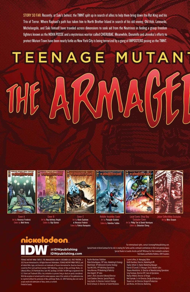 TMNT ARMAGEDDON GAME #3 CVR A FEDERICI