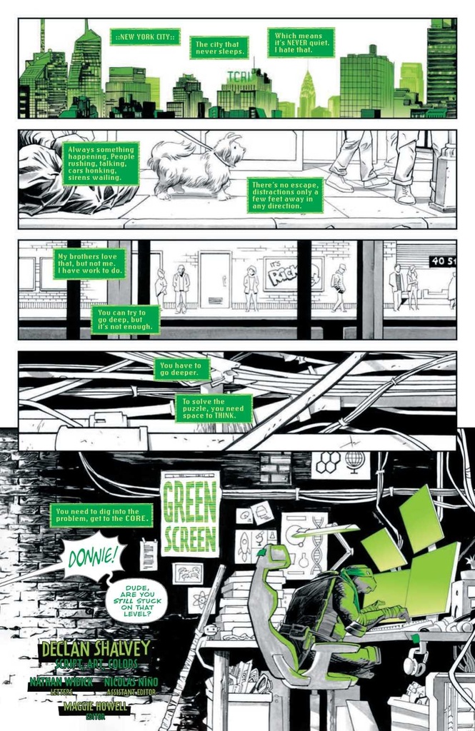 TMNT BLACK WHITE & GREEN #1 CVR A SHALVEY