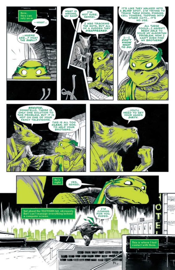 TMNT BLACK WHITE & GREEN #1 CVR A SHALVEY