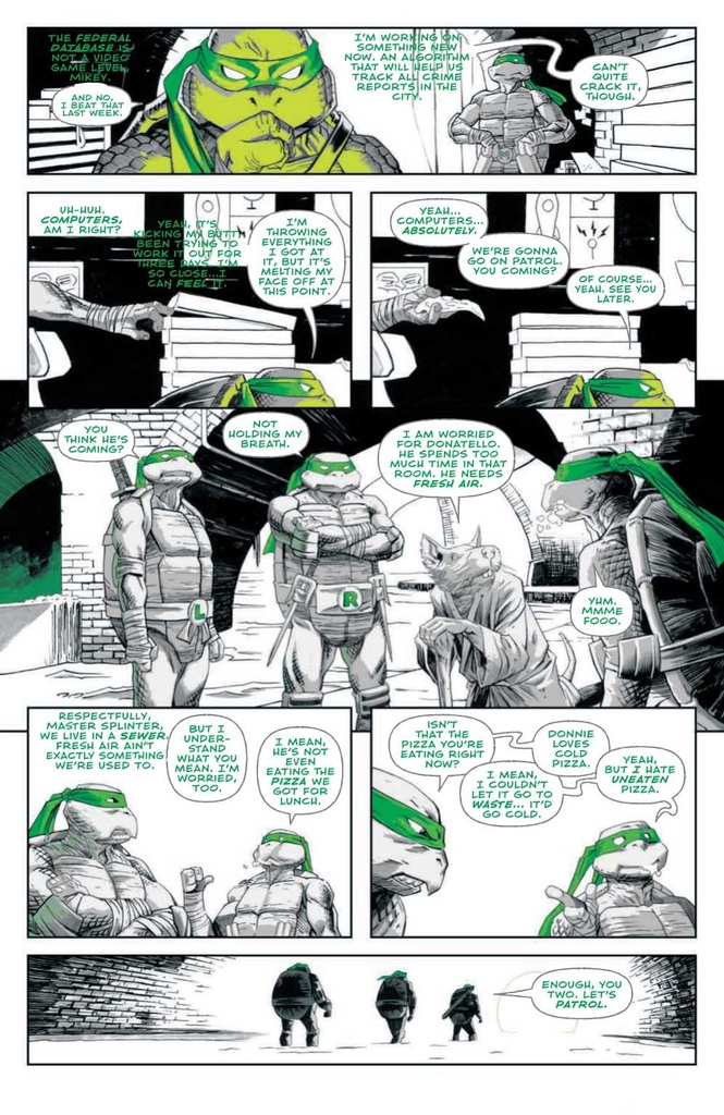 TMNT BLACK WHITE & GREEN #1 CVR D 40TH ANNIV