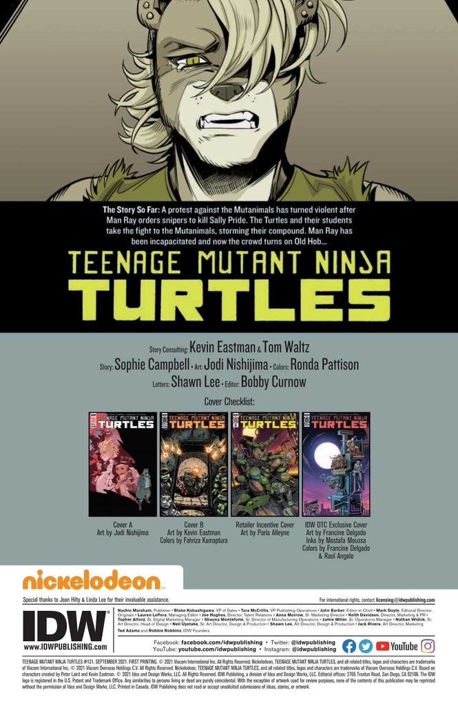 TMNT ONGOING #121 CVR A NISHIJIMA