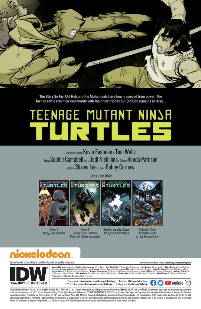 TMNT ONGOING #123 CVR A NISHIJIMA (C: 1-0-0)