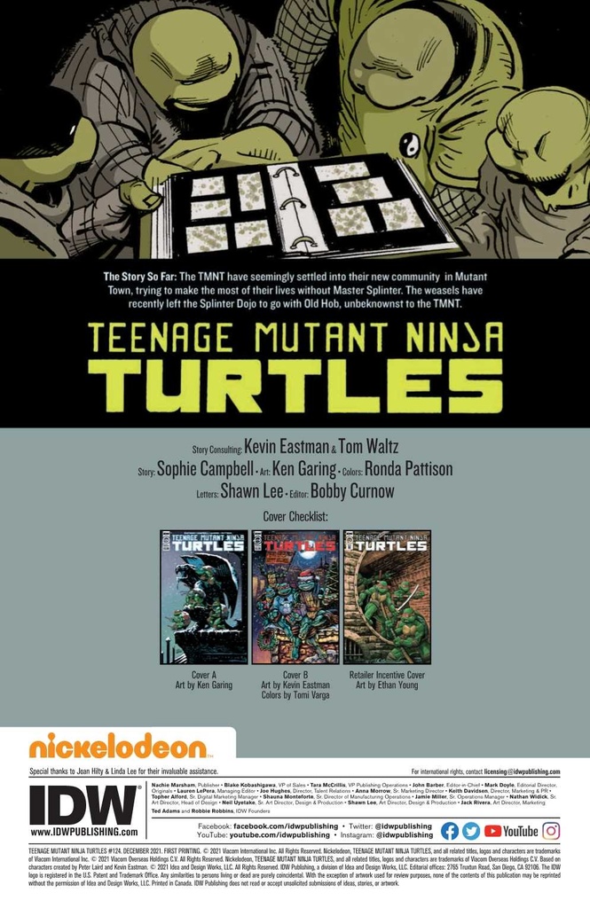 TMNT ONGOING #124 CVR B EASTMAN (C: 1-0-0)