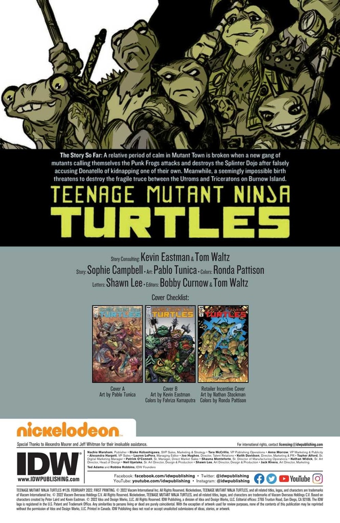 TMNT ONGOING #126 CVR A TUNICA (C: 1-0-0)