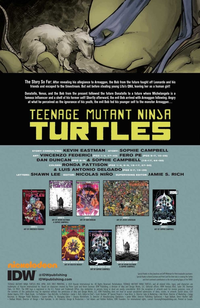 TMNT ONGOING #150 CVR A FEDERICI