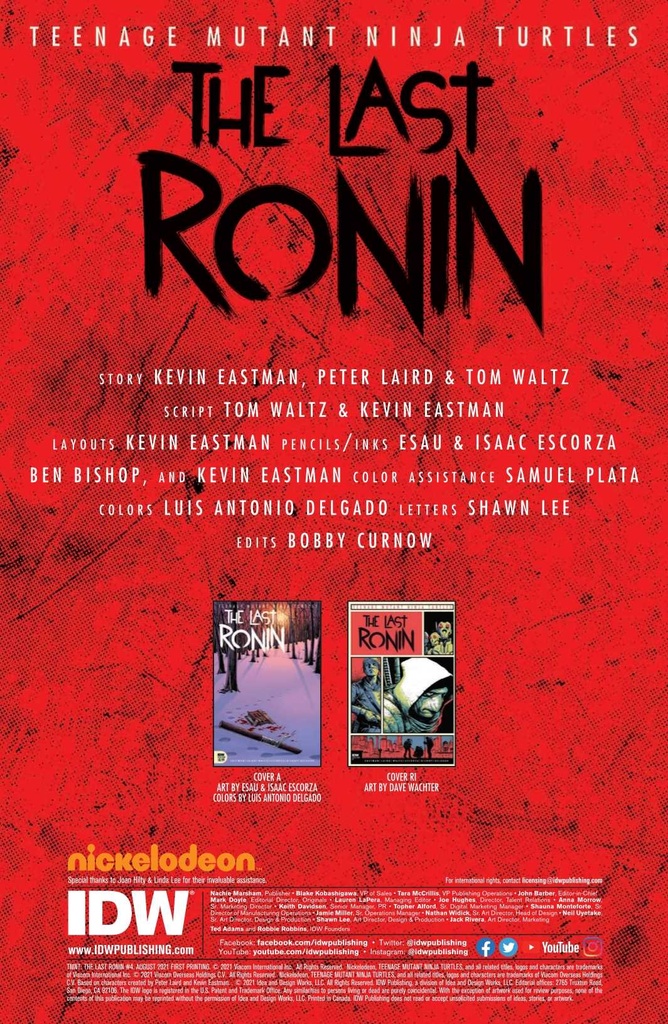 TMNT THE LAST RONIN #4 (OF 5) CVR A EASTMAN