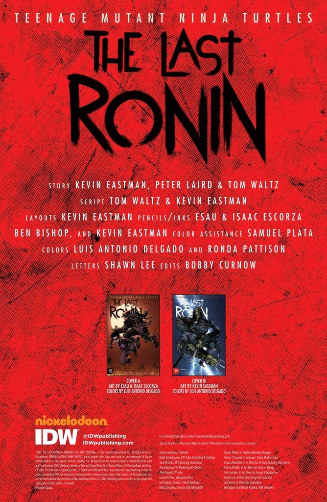 TMNT THE LAST RONIN #5 (OF 5) CVR A EASTMAN