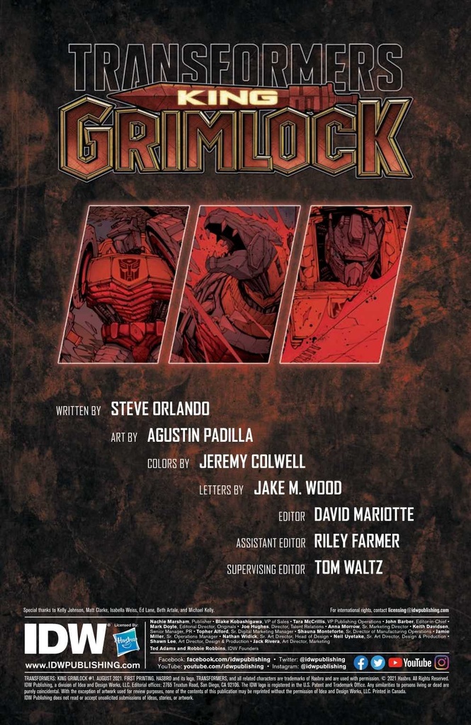 TRANSFORMERS KING GRIMLOCK #1 (OF 5) CVR A NORD