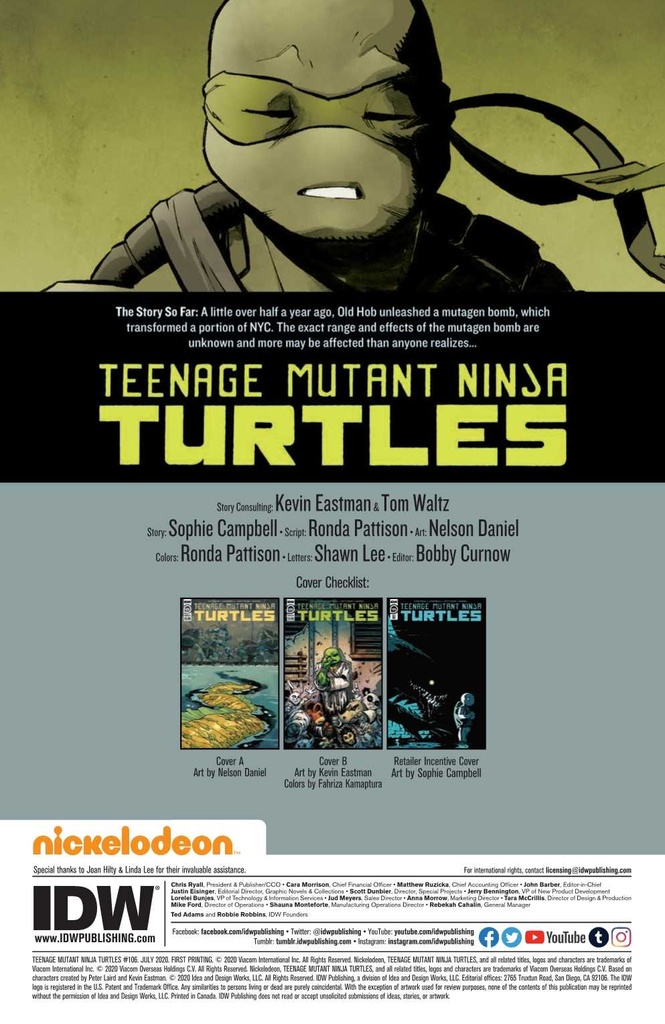 Teenage Mutant Ninja Turtles: Ongoing #106 (1:10 Campbell Variant)