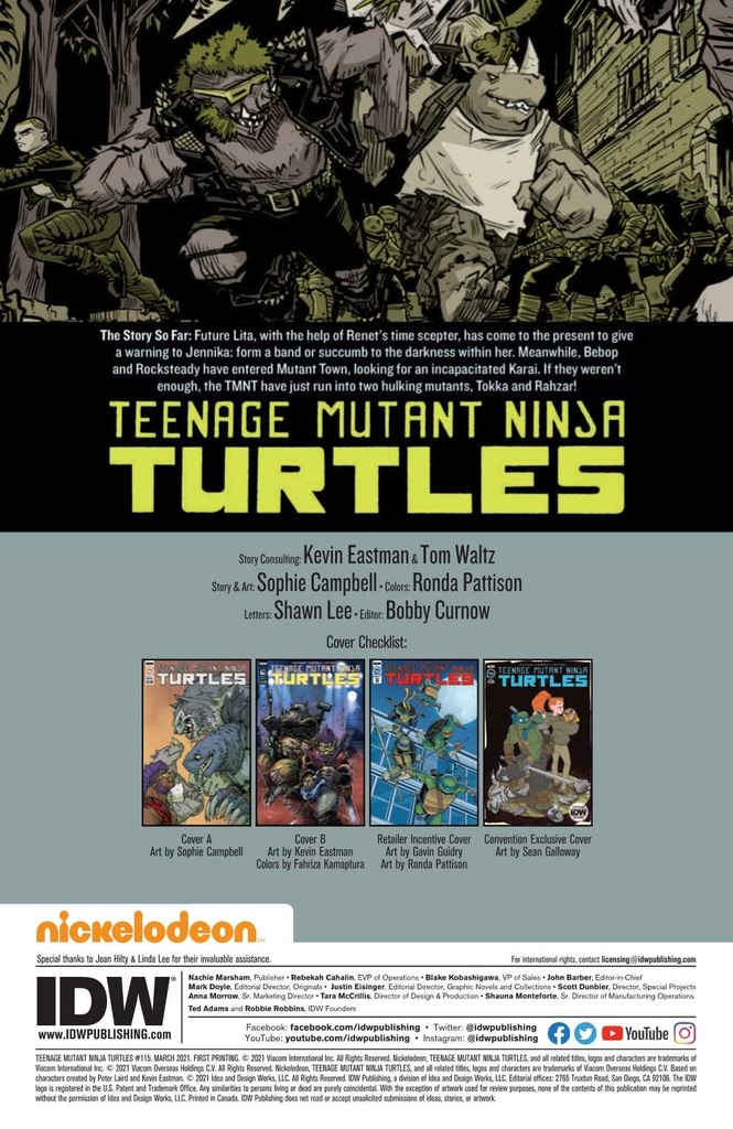 Teenage Mutant Ninja Turtles: Ongoing #115 (Cover A Sophie Campbell)