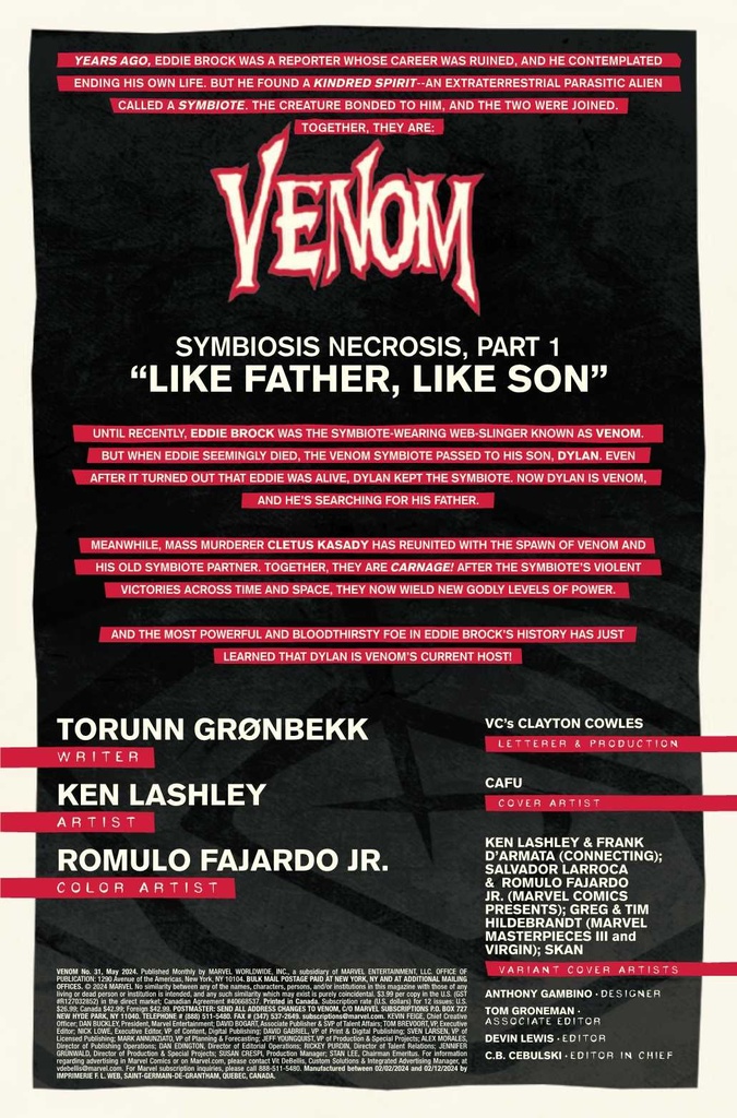 VENOM #31 KEN LASHLEY CONNECT VAR