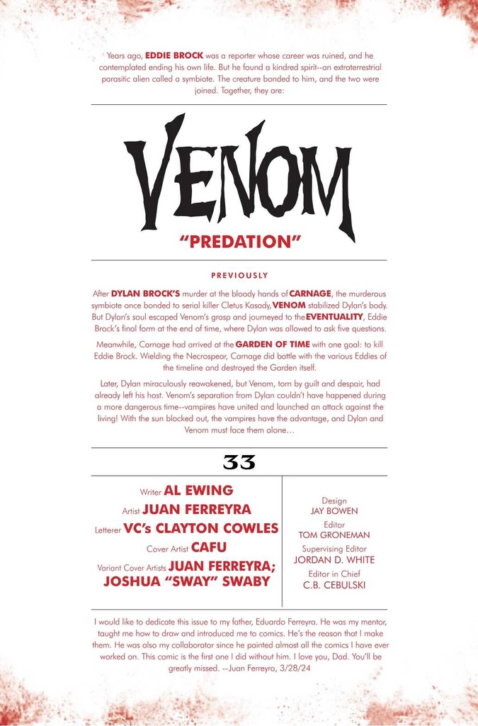 VENOM #33 JUAN FERREYRA VAR