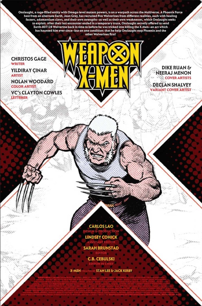 WEAPON X-MEN #4 DECLAN SHALVEY VAR