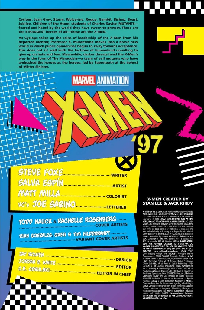 X-MEN 97 #3 TBD ARTIST VAR