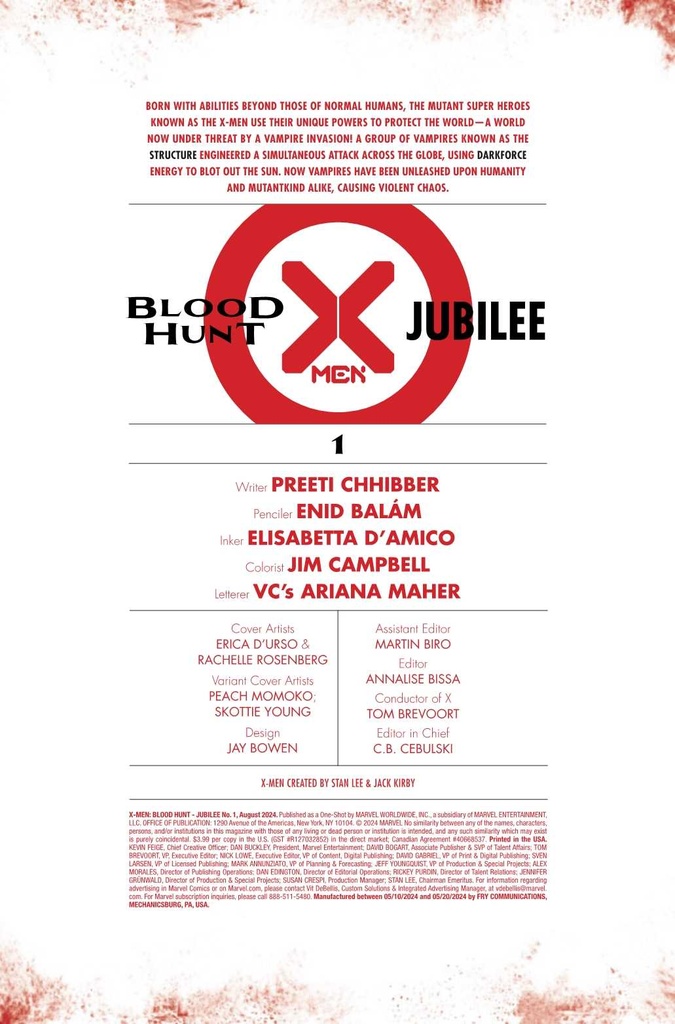 X-MEN BLOOD HUNT JUBILEE #1