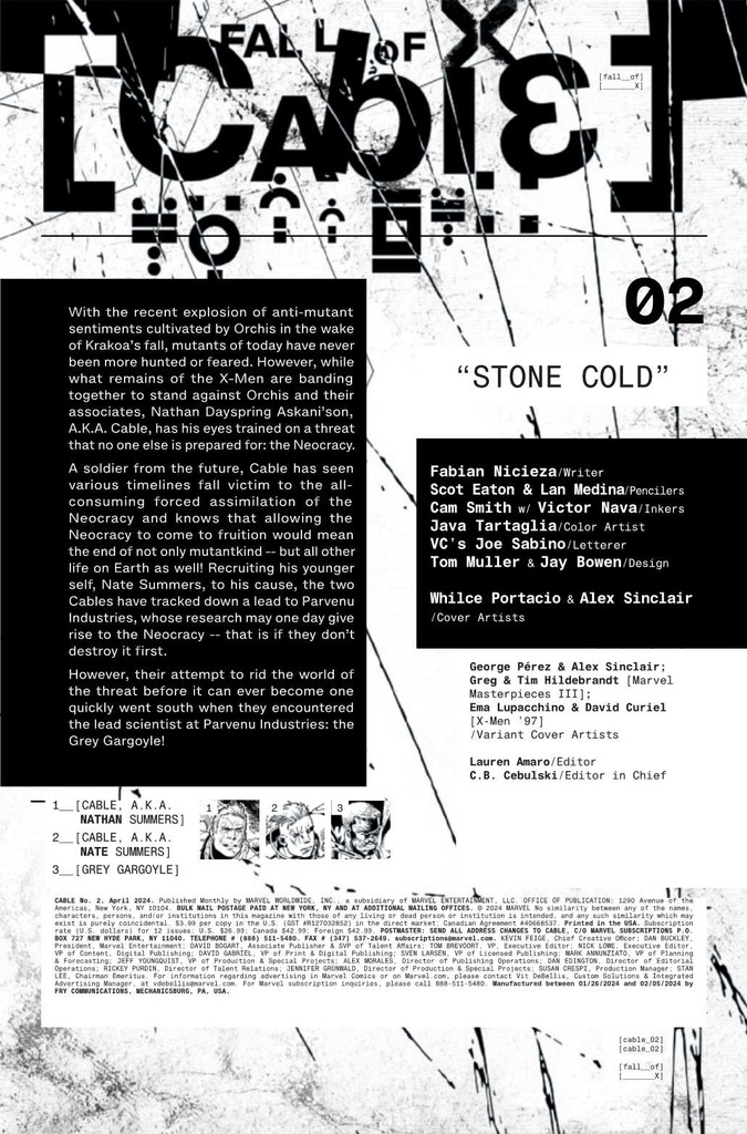 CABLE #2 TBD ARTIST X-MEN 97 HOMAGE VAR