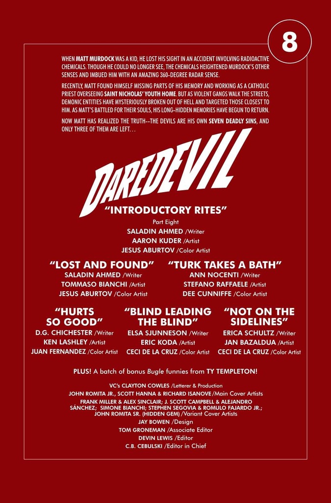 DAREDEVIL #8 TBD ARTIST VAR