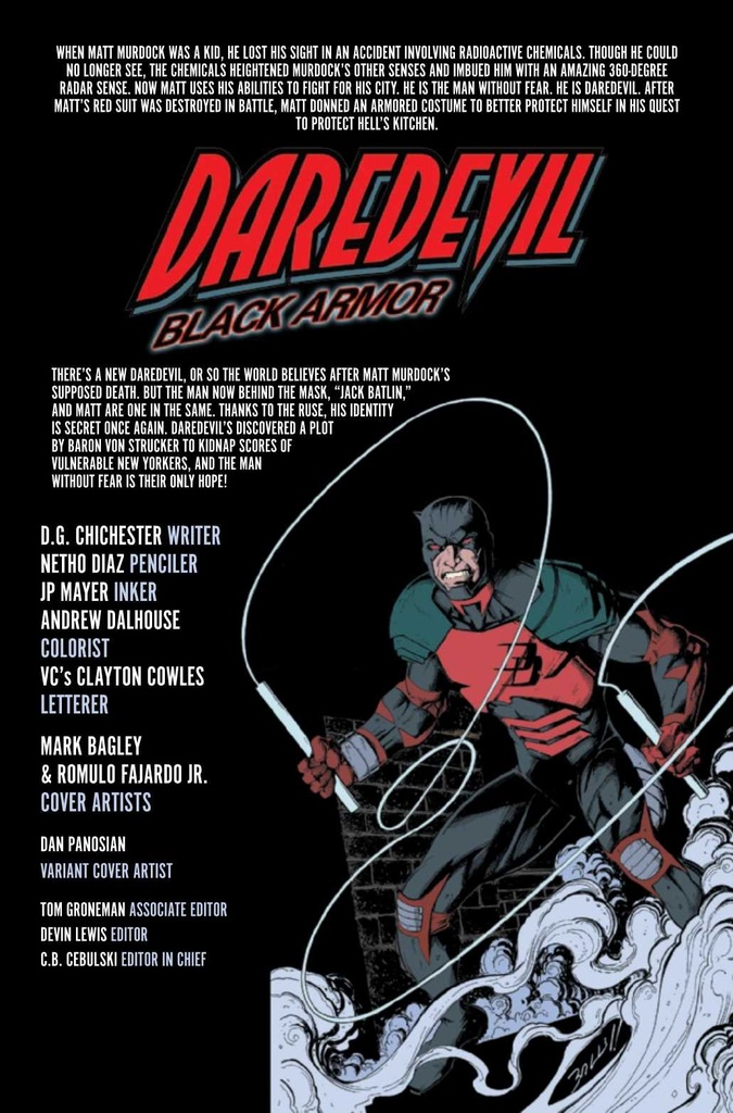 DAREDEVIL BLACK ARMOR #4 TBD ARTIST VAR