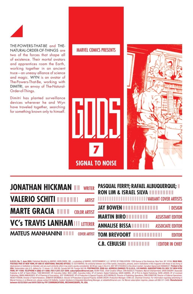 GODS #7 RON LIM COSMIC HOMAGE VAR