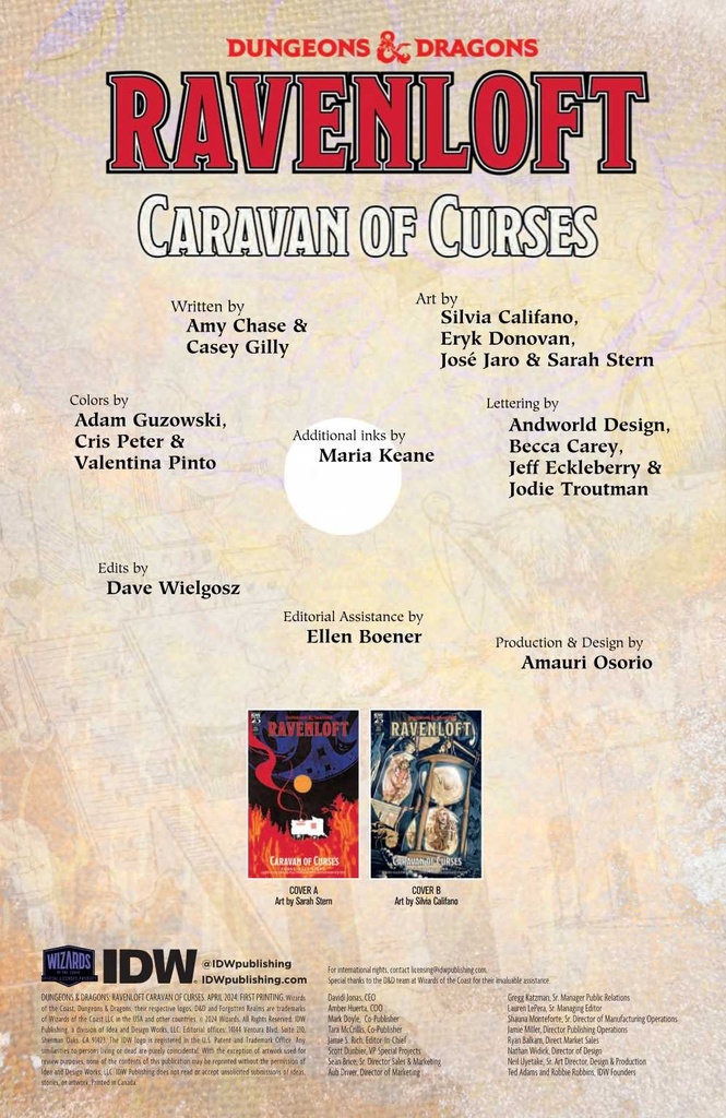 D&D RAVENLOFT CARAVAN OF CURSES #1 CVR A STERN