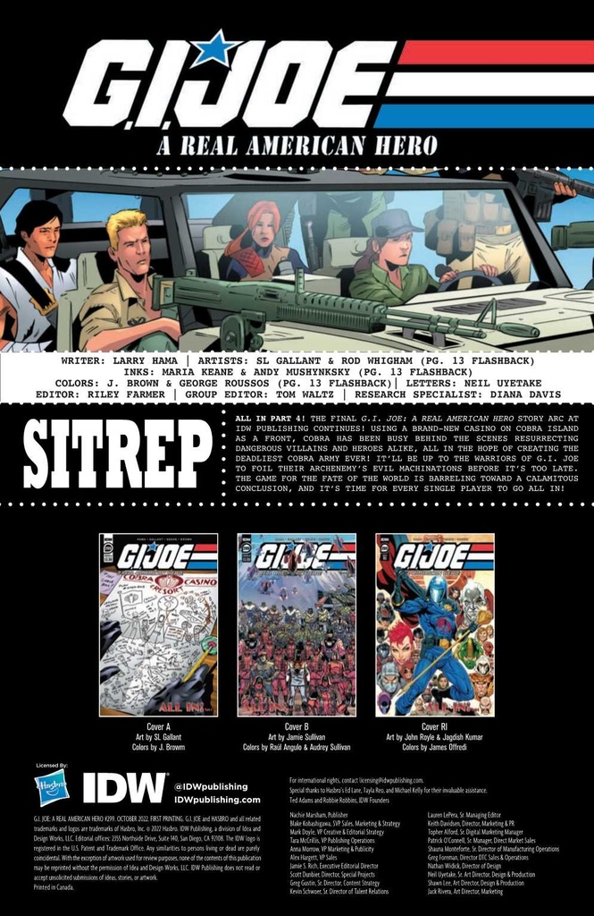 GI JOE A REAL AMERICAN HERO #299 CVR A GALLANT