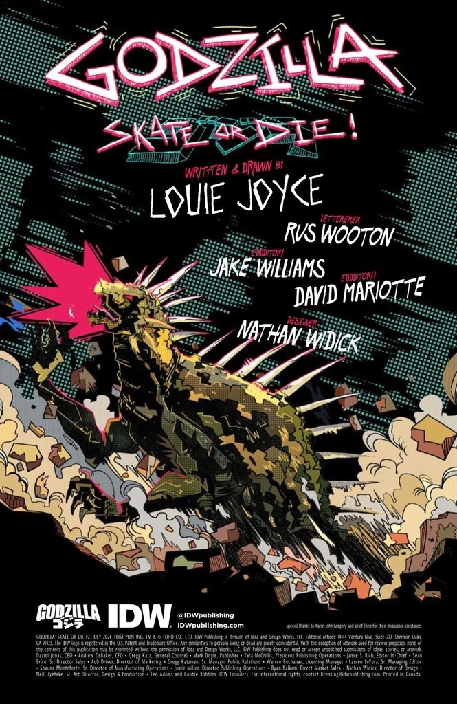 GODZILLA SKATE OR DIE #2 CVR A JOYCE