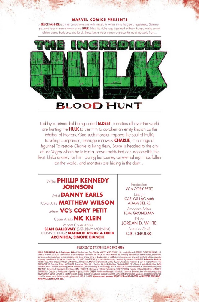 HULK BLOOD HUNT #1 GALLOWAY SATURDAY MORNING CONNECT VAR