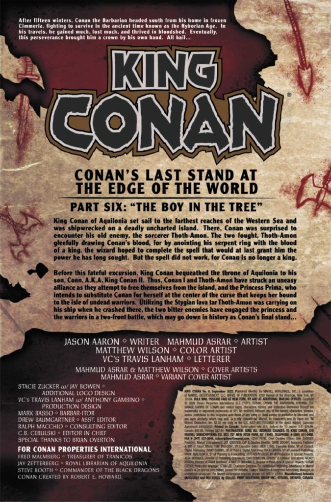 KING CONAN #6 (OF 6) ASRAR VAR