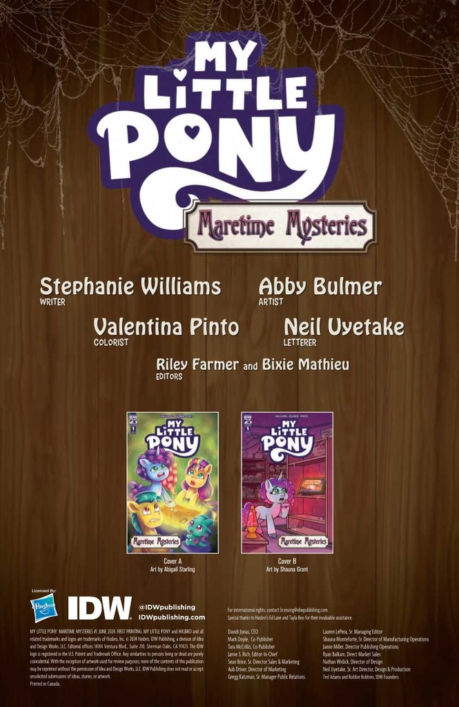 MLP MARETIME MYSTERIES #1 CVR A STARLING