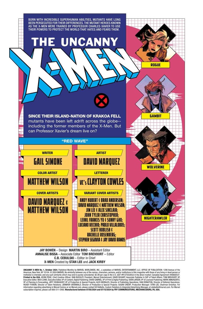 UNCANNY X-MEN #1 ANDY KUBERT VAR